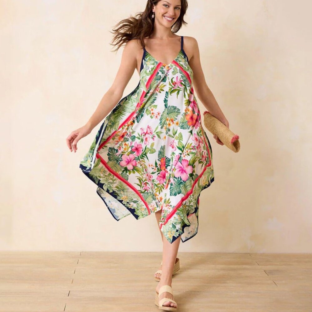 new TOMMY BAHAMA Flora Scarf Dress Cover-Up 2512 3J2